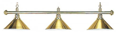 Бильярдный светильник Лайт 3 плафона (золотистый, золотистая штанга)
